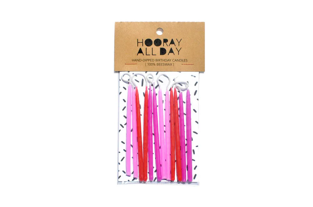 100% Beeswax Hand-Dipped Birthday Candles