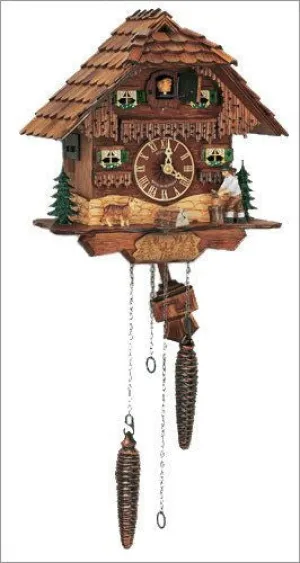 10" Quartz Musical Wood Chopper German Cuckoo Clock