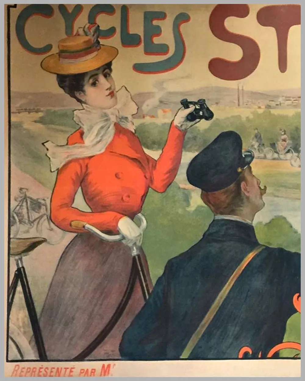 1890’s Cycles Strock, French period advertising poster, by Charles Tickon