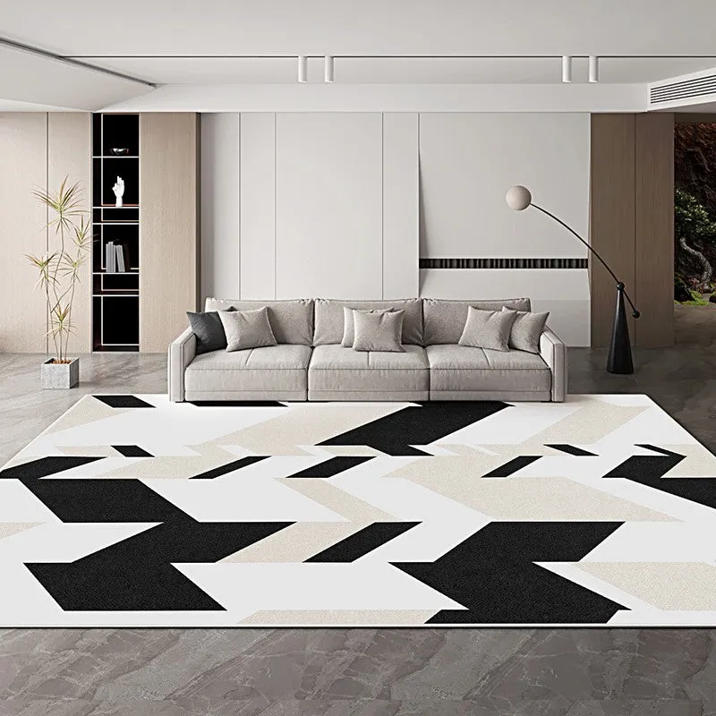 Abstract Contemporary Area Rugs for Bedroom, Large Modern Living Room Rugs, Geometric Modern Rugs for Dining Room