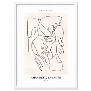 Abstract Line Art Figures II | Lovers Entwine - Art Print