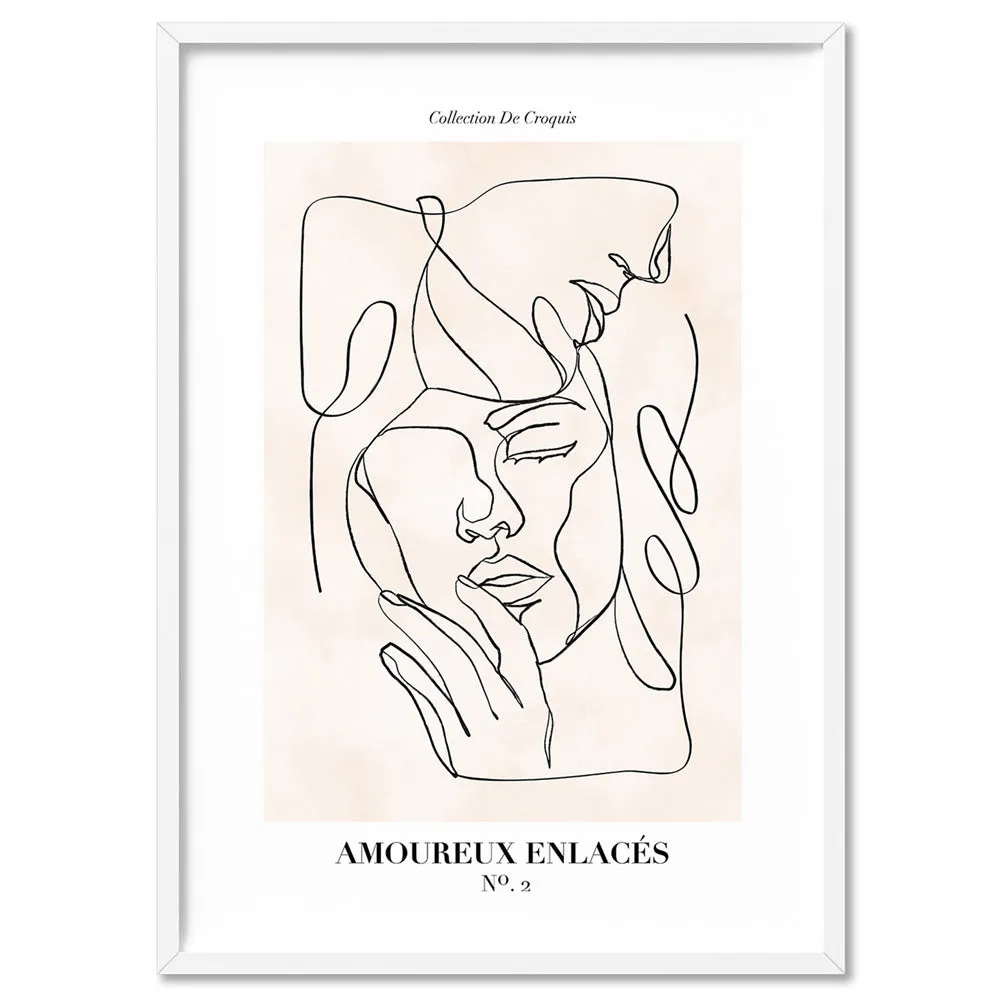 Abstract Line Art Figures II | Lovers Entwine - Art Print