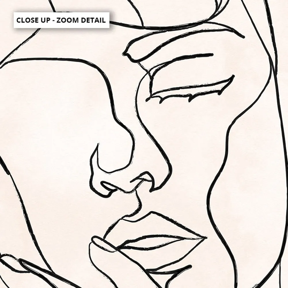Abstract Line Art Figures II | Lovers Entwine - Art Print