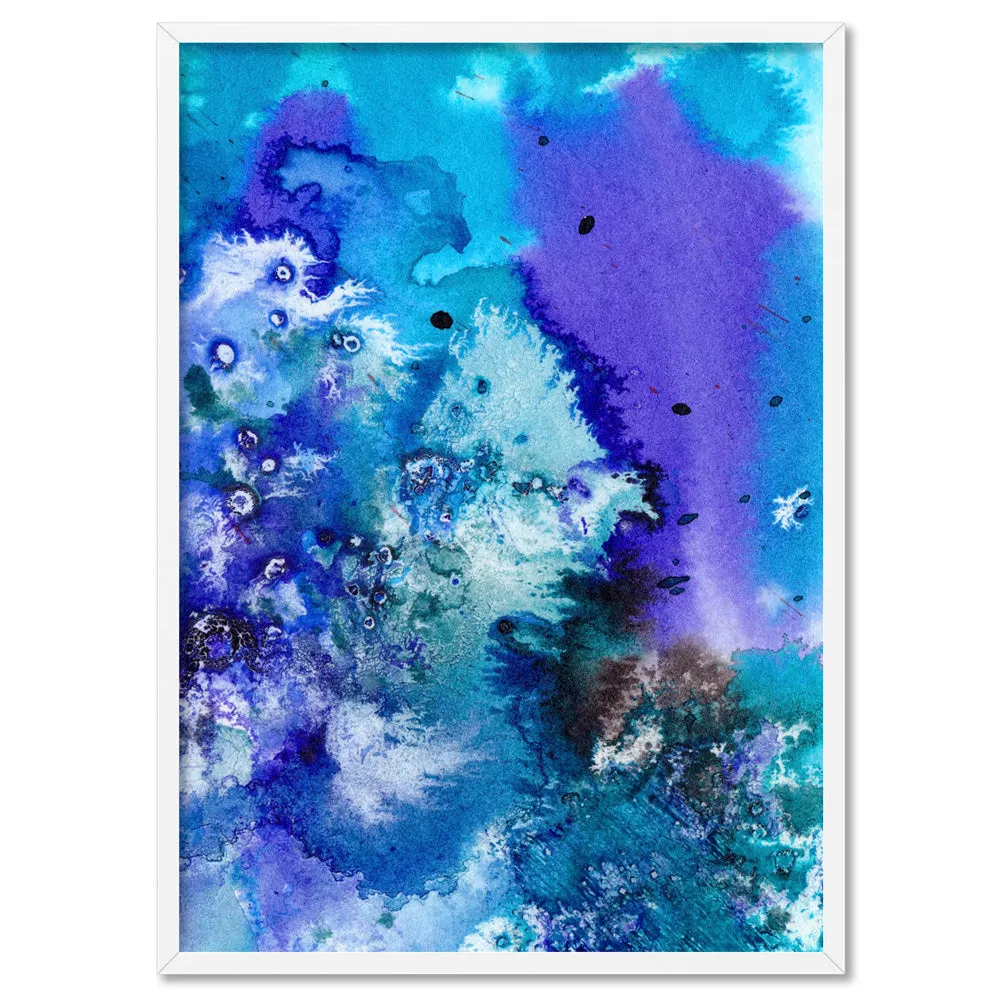 Abstract Watercolour Into the Blue II - Art Print