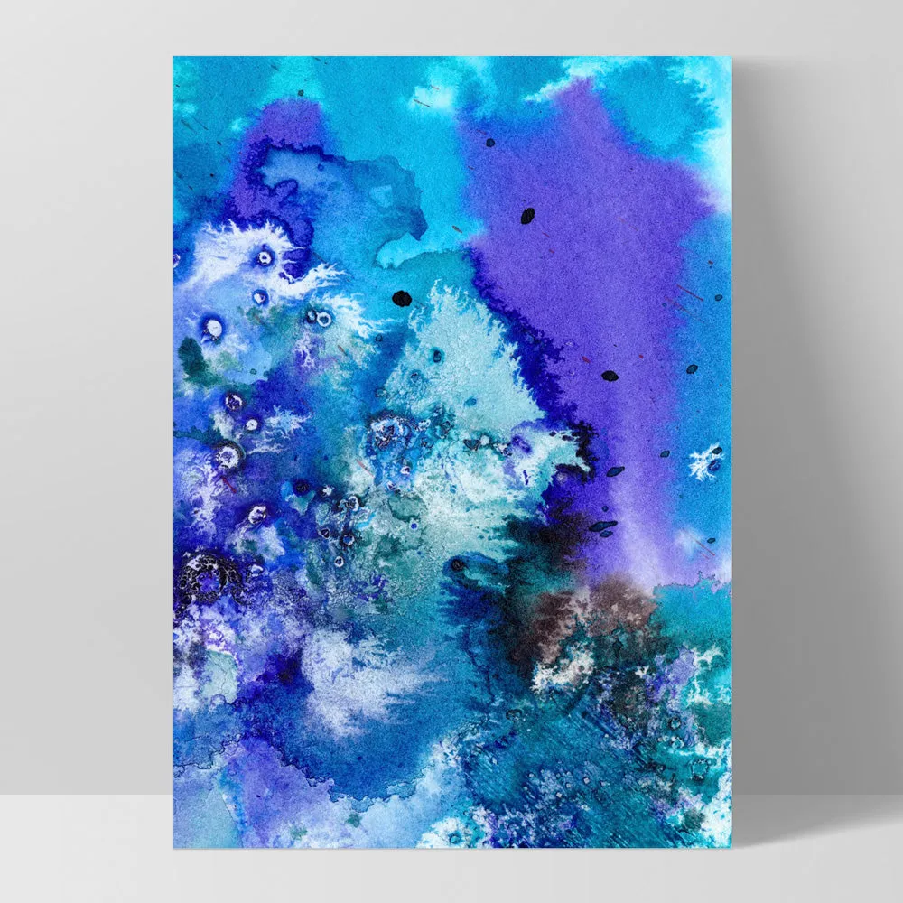 Abstract Watercolour Into the Blue II - Art Print
