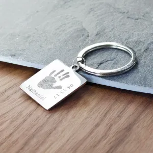 Actual Handprint or Footprint Keychain for Mom