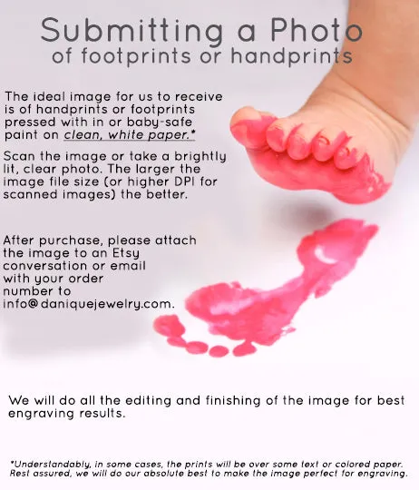 Actual Handprint or Footprint Keychain for Mom