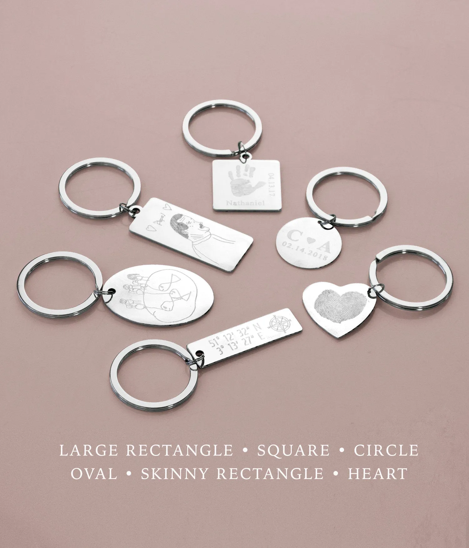 Actual Handprint or Footprint Keychain for Mom