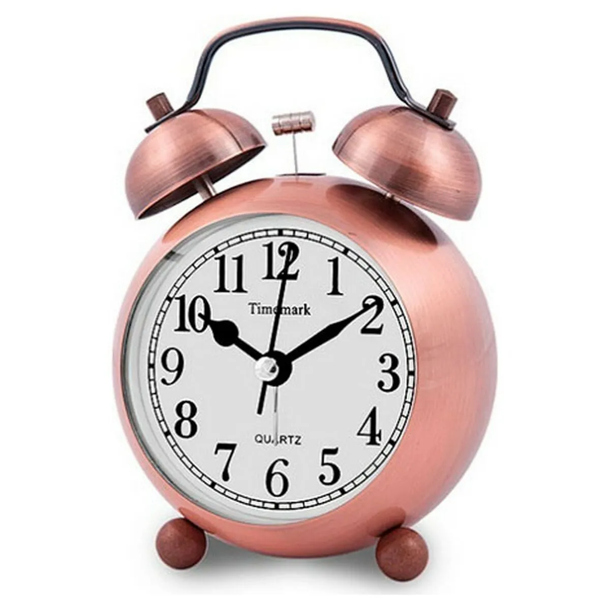 Analogue Alarm Clock Timemark Golden 9 x 13.5 x 5.5 Cm