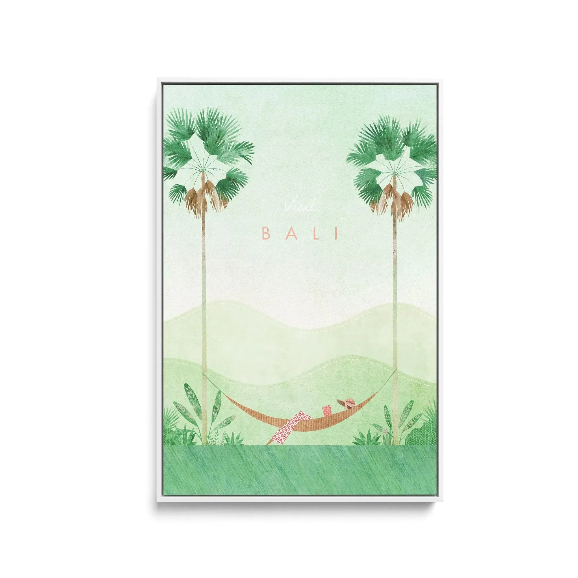 Bali by Henry Rivers - Stretched Canvas Print or Framed Fine Art Print - Artwork- Vintage Inspired Travel Poster