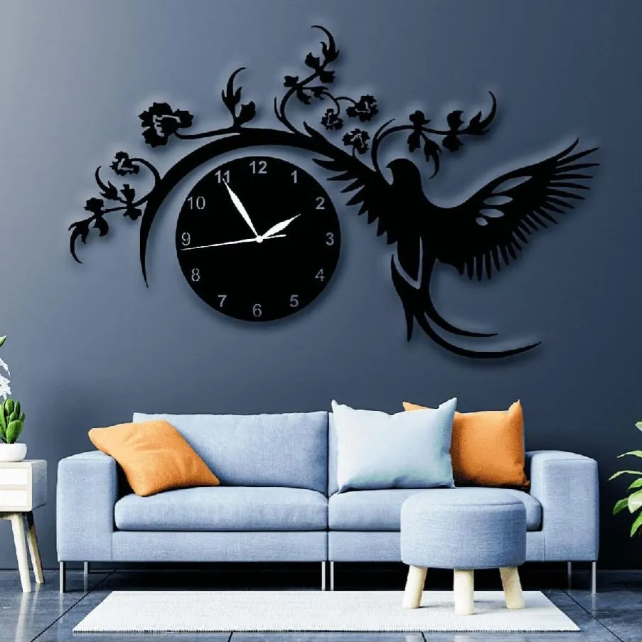 Beautiful Bird Wooden Wall Clock