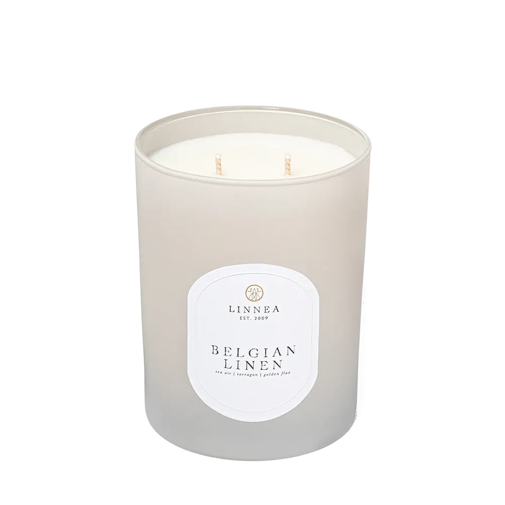 Belgian Linen two-wick Candle linnea