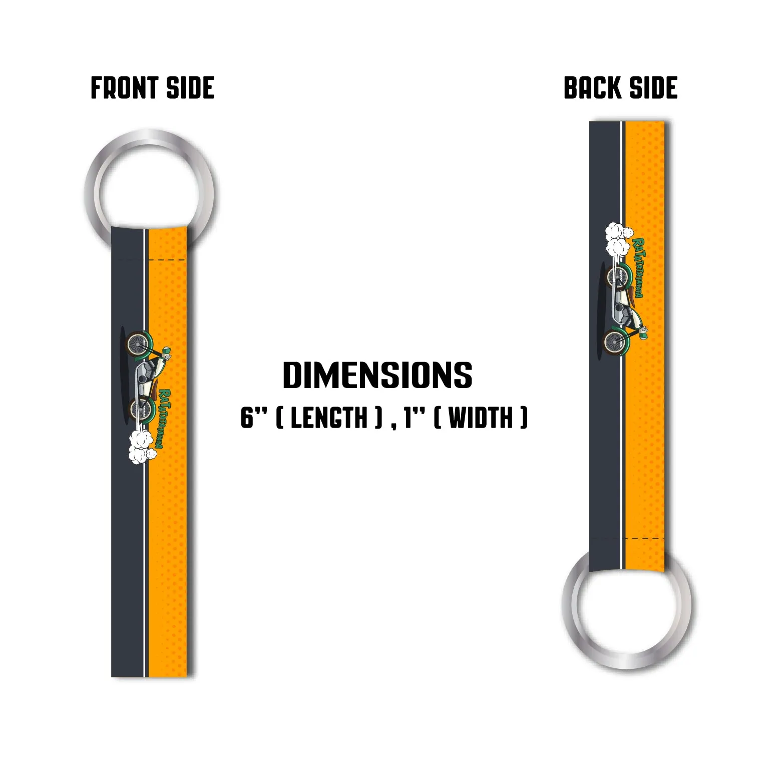 Bike Theme Printed Lanyard keychain Holder For All Cars Key Tag Holder  L x H 6 x 1 Inch