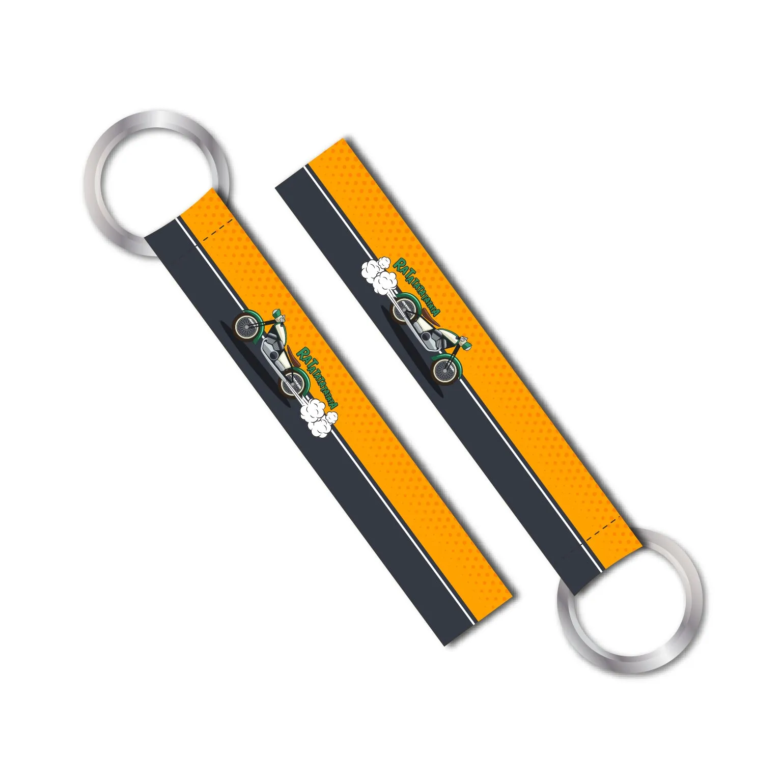 Bike Theme Printed Lanyard keychain Holder For All Cars Key Tag Holder  L x H 6 x 1 Inch