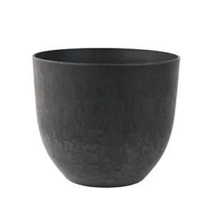 Black Curved Artstone Plant Pot - 28cm