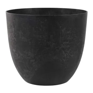Black Curved Artstone Plant Pot - 38cm