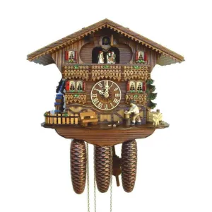 Black Forest 12" Musical Wood Chopper Eight Day German Cuckoo Clock