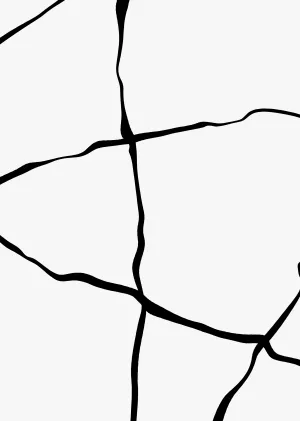 Black Lines Grid Wall Art Print