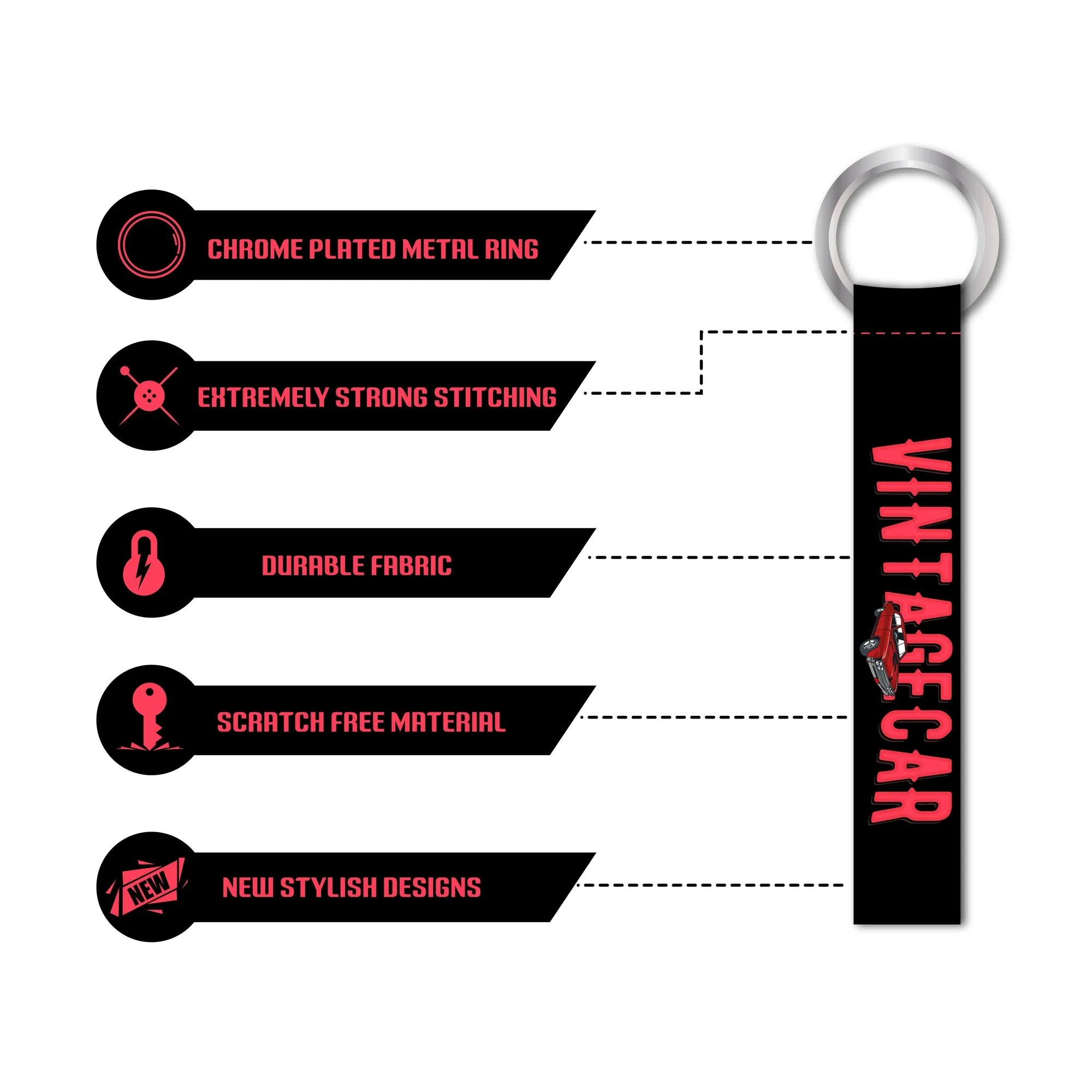 Car Theme Lanyard keychain Holder For All Cars Key Tag Holder  L x H 6 x 1 Inch