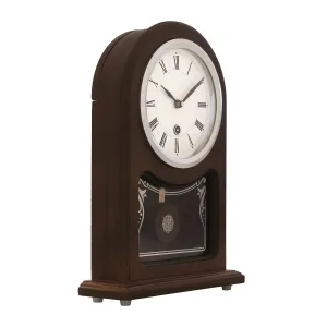 CHRONIKLE Decorative Vertical Wooden Analog Pendulum Home Decor Roman Figure Table/Desk Clock with Sweep Movement (Size: 23 x 8 x 33.5 CM | Weight: 1240 grm | Color: Rosewood)