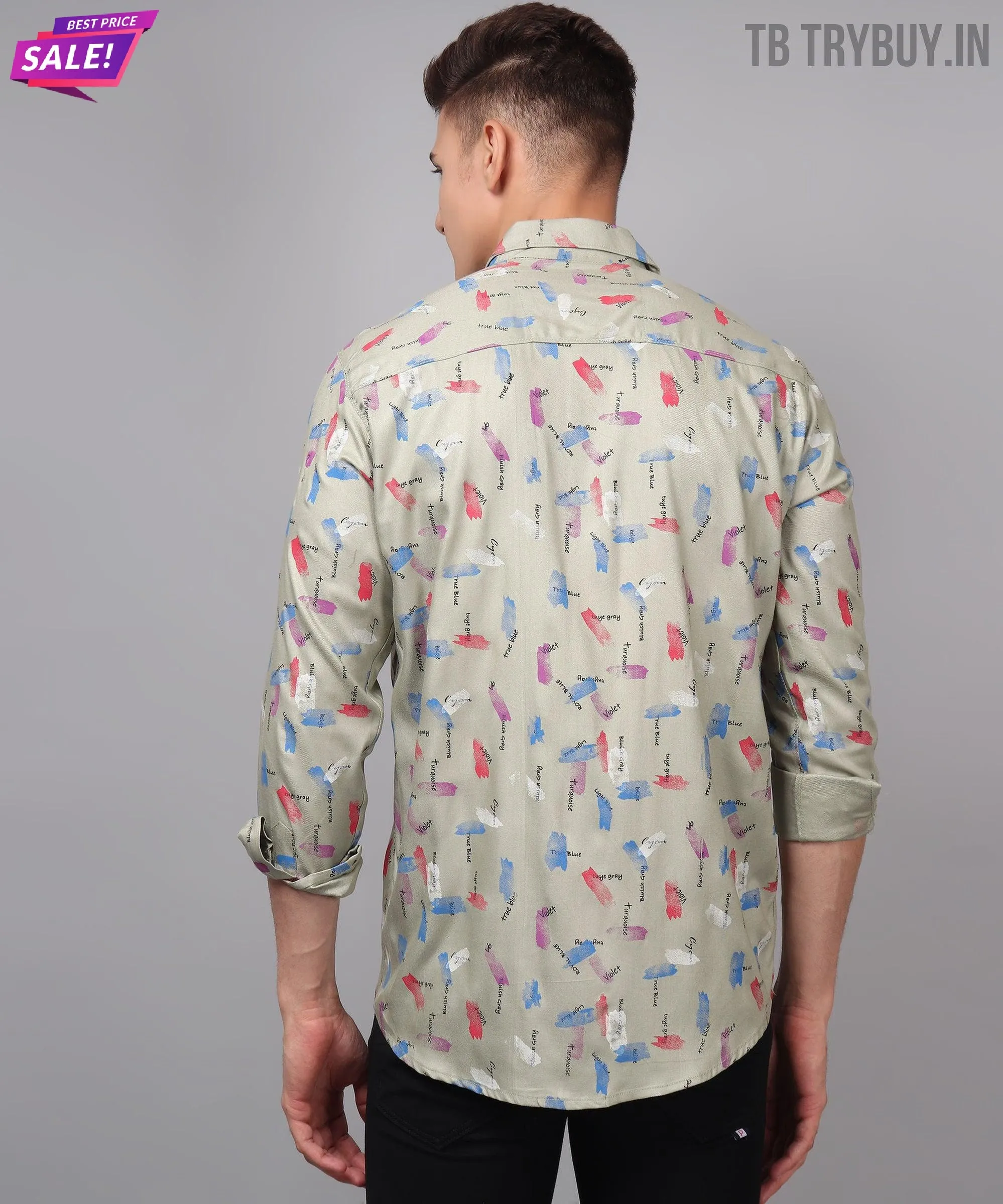 Cotton Multi Colored Printed Men's Shirt