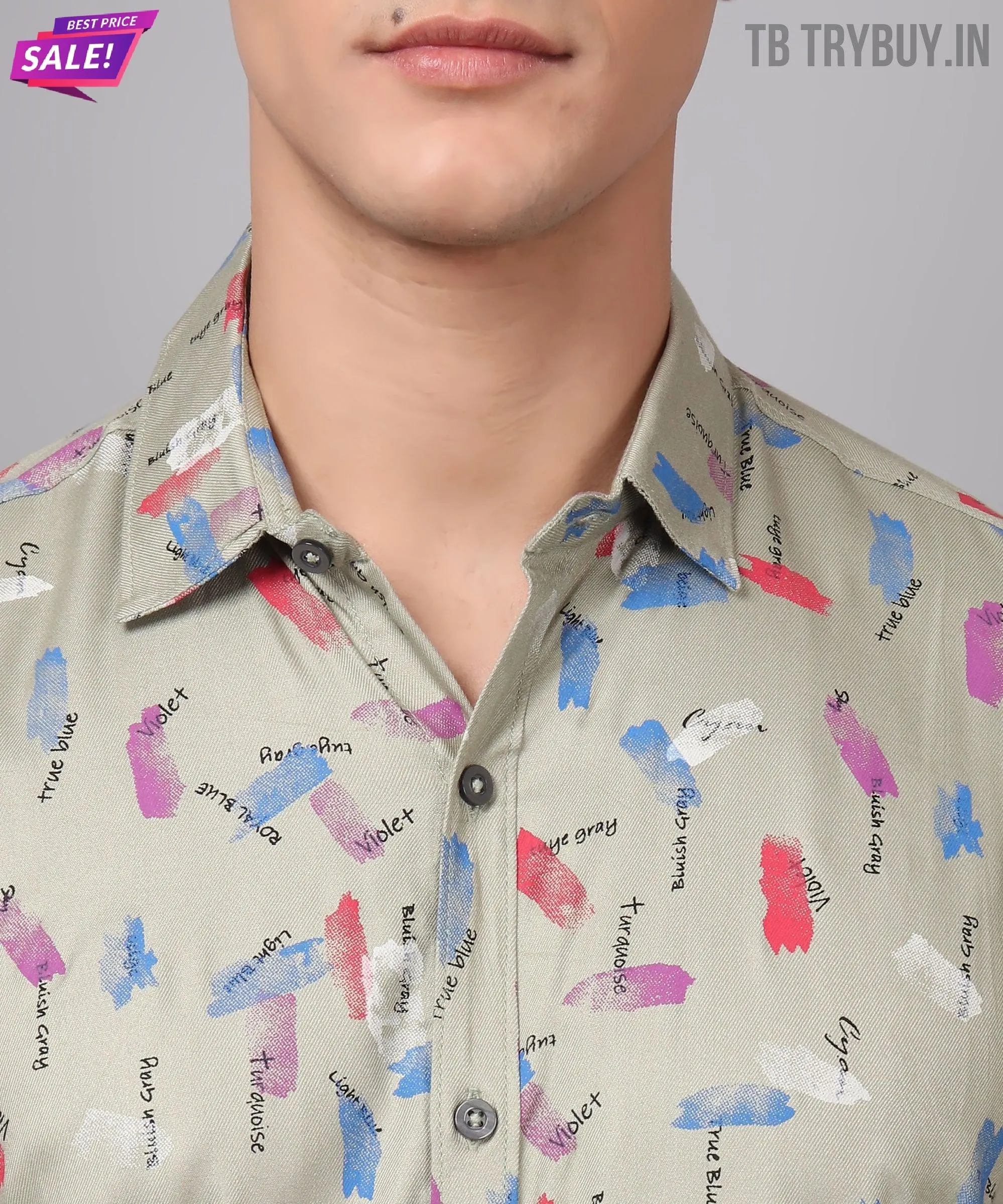 Cotton Multi Colored Printed Men's Shirt