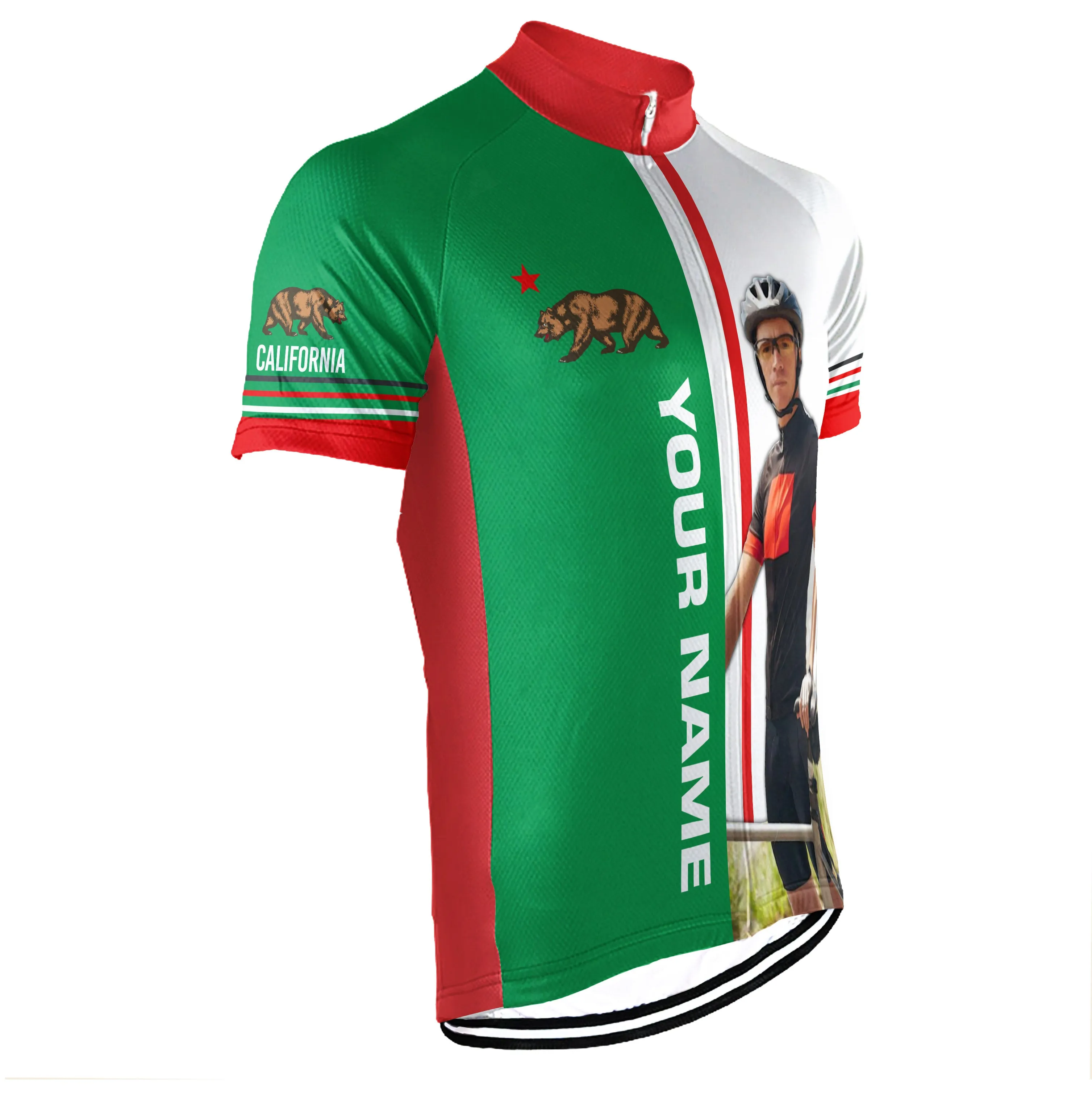 Customized Image California Short Sleeve Cycling Jersey for Men