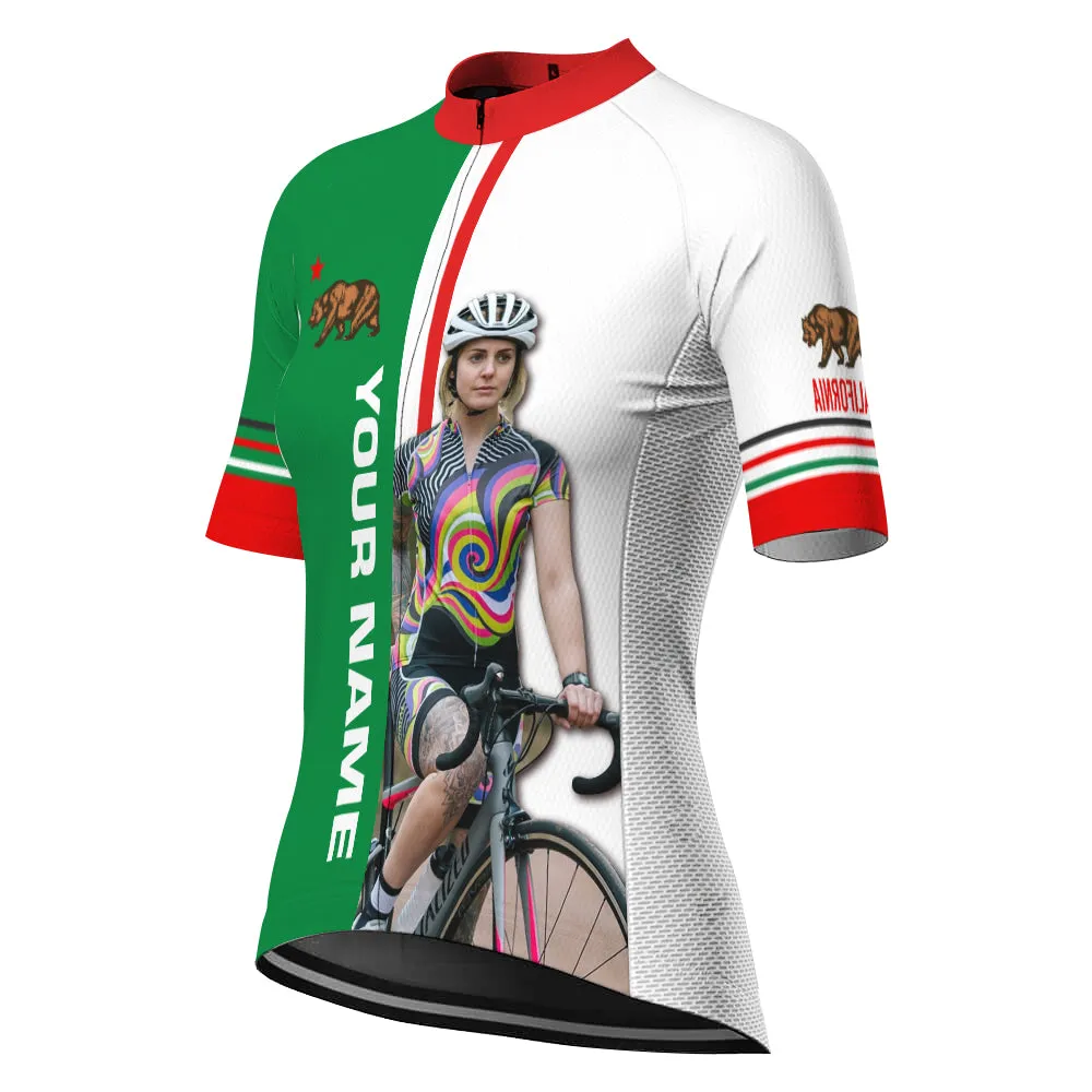 Customized Image California Short Sleeve Cycling Jersey for Women