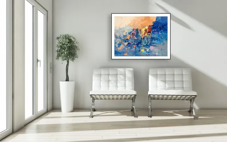 Customized Image Canvas- Bike Art Bicycle Art Cycling Art Prints Sport Race Art Gifts for Bikers Sport Office Decor Sport Gifts Men
