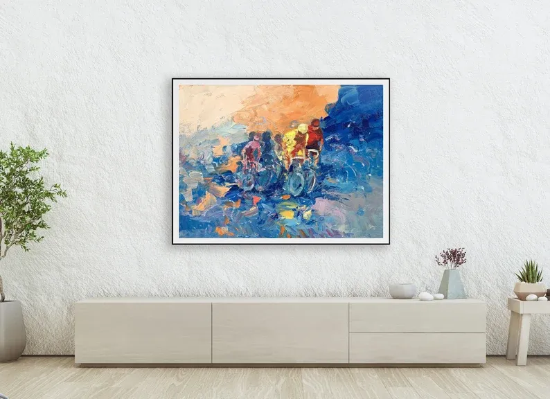 Customized Image Canvas- Bike Art Bicycle Art Cycling Art Prints Sport Race Art Gifts for Bikers Sport Office Decor Sport Gifts Men