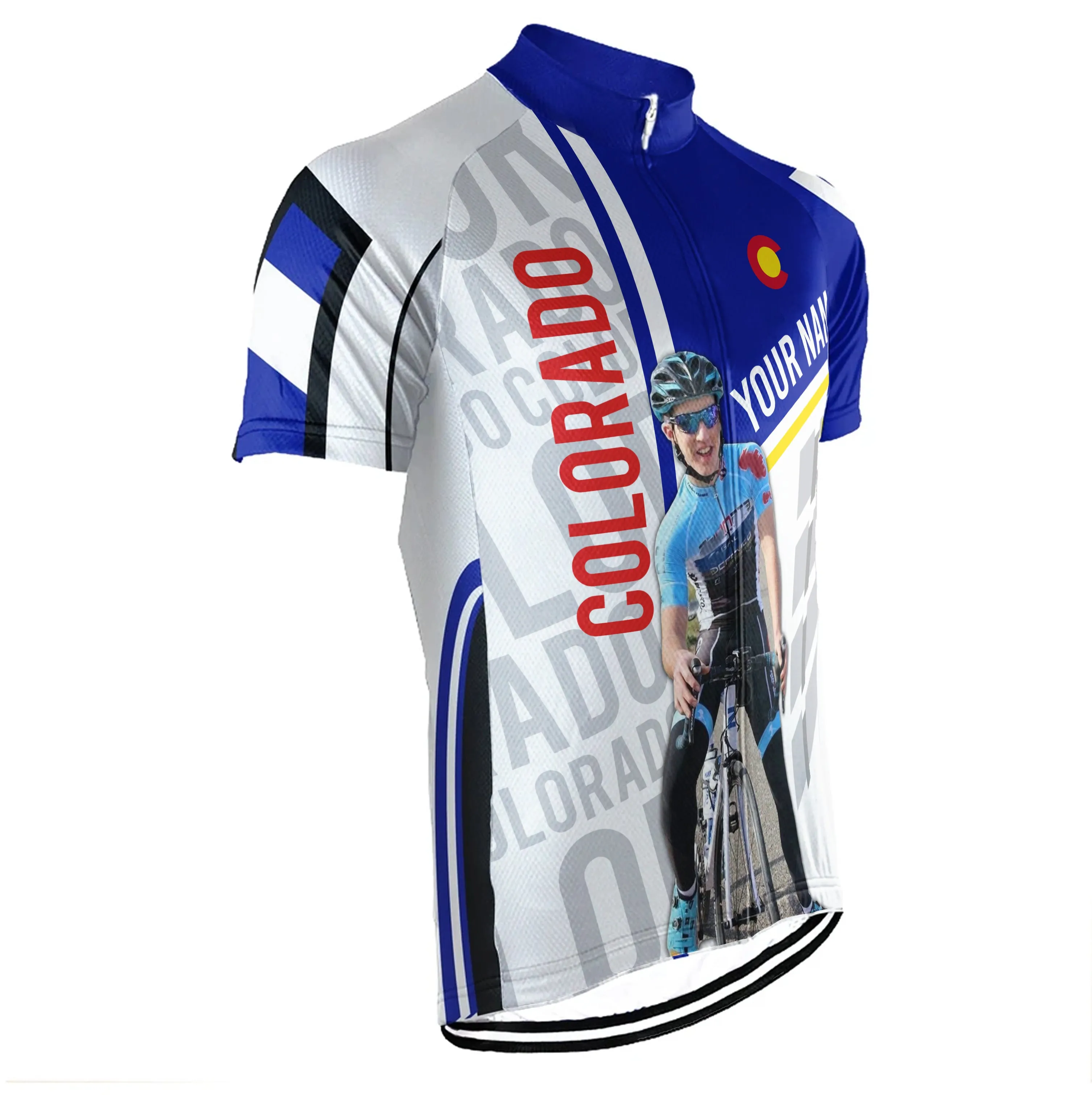 Customized Image Colorado Short Sleeve Cycling Jersey for Men