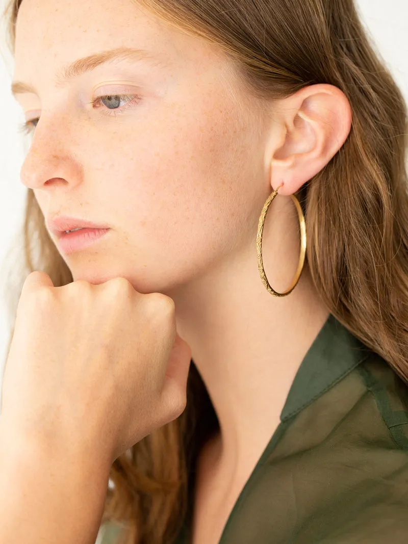 Daisy Chain Hoops | Large | Gold