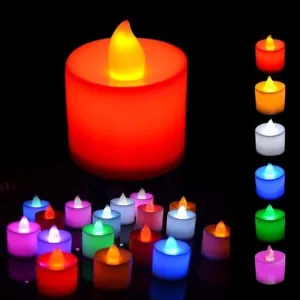 Diwali Tealight Candles for Decoration - Set of 24Pcs, Multicolor LED Candles for Diwali | Diwali Decoration Items for Home | Led Candle Lights for Decoration | Diwali Light Decoration