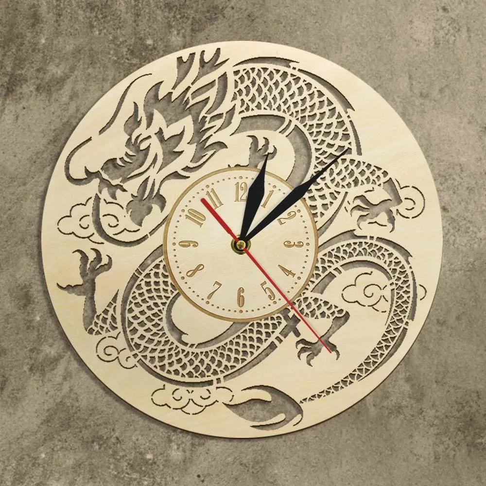 Dragon Wood Wall Clock