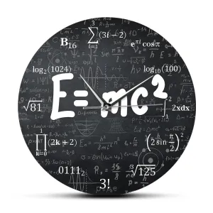 E=mc2 Math Formula Geek Wall Clock Theory of Relativity Silent Wall Watch