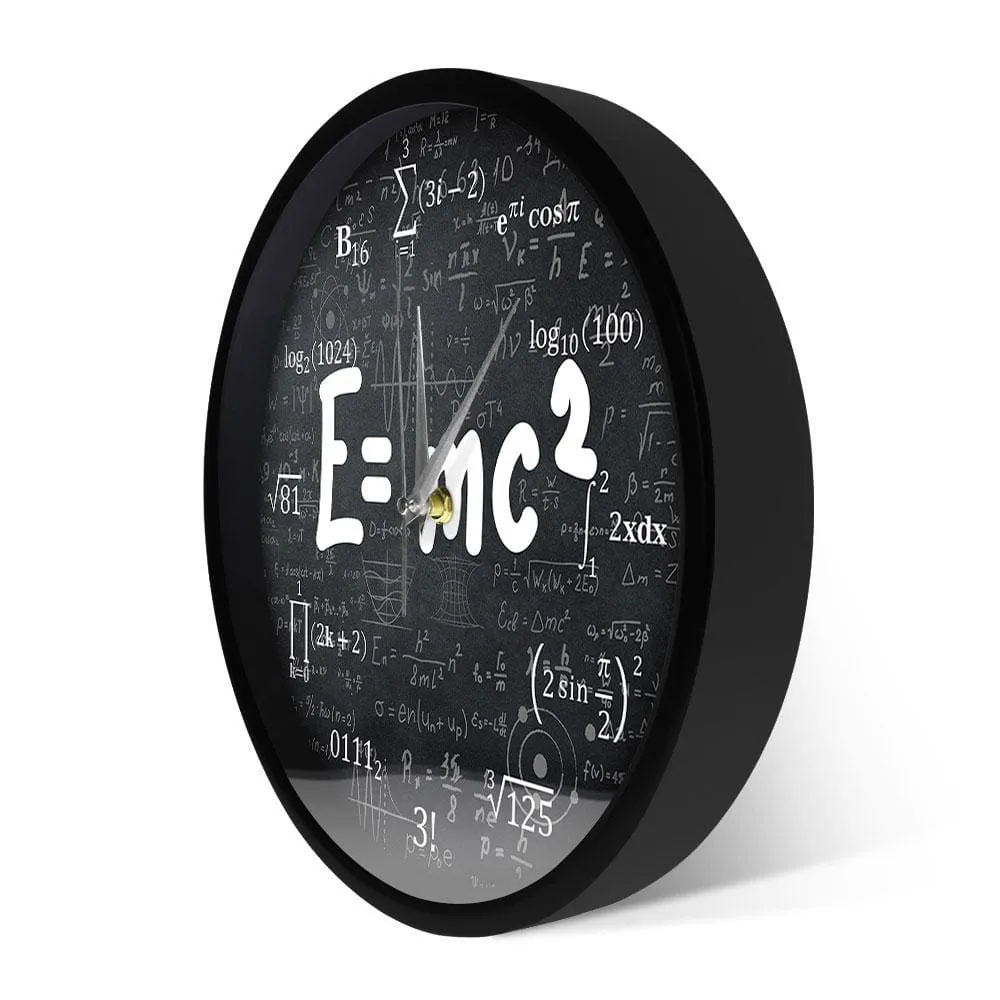 E=mc2 Math Formula Geek Wall Clock Theory of Relativity Silent Wall Watch