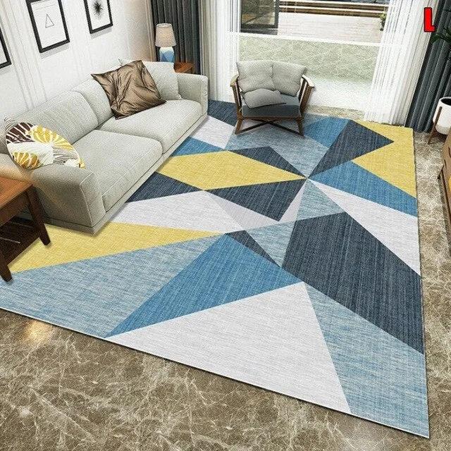 Geometric Anti-slip Carpet Living Room Printed Large Area Rugs Bedroom Bedside Bay Window Decor Home Indoor Sofa Floor Mat