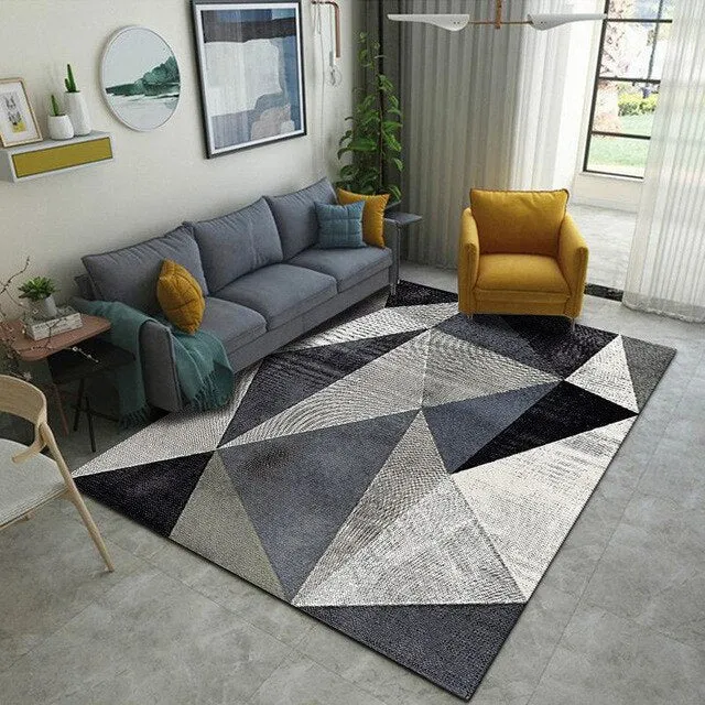 Geometric Anti-slip Carpet Living Room Printed Large Area Rugs Bedroom Bedside Bay Window Decor Home Indoor Sofa Floor Mat