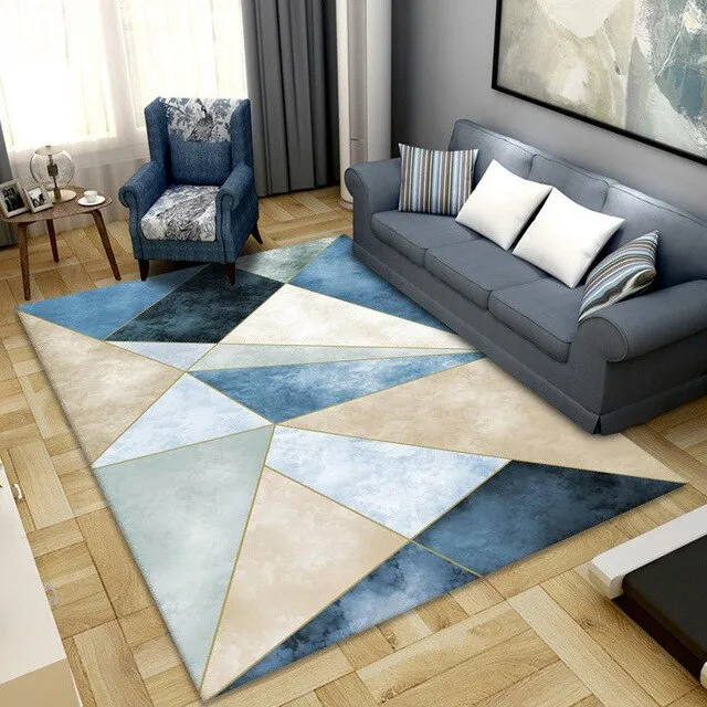 Geometric Anti-slip Carpet Living Room Printed Large Area Rugs Bedroom Bedside Bay Window Decor Home Indoor Sofa Floor Mat