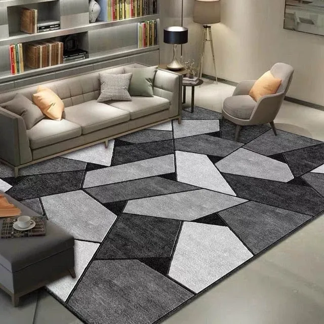 Geometric Anti-slip Carpet Living Room Printed Large Area Rugs Bedroom Bedside Bay Window Decor Home Indoor Sofa Floor Mat