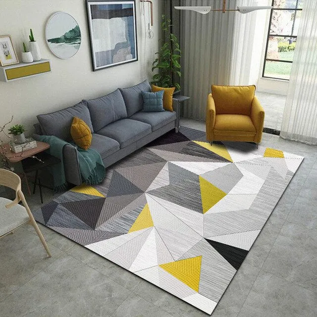 Geometric Anti-slip Carpet Living Room Printed Large Area Rugs Bedroom Bedside Bay Window Decor Home Indoor Sofa Floor Mat