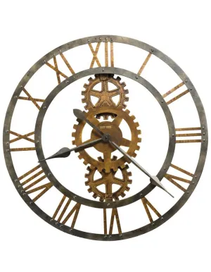 Howard Miller Crosby Oversized Wall Clock - Cast Metal Gears - Brass Finish