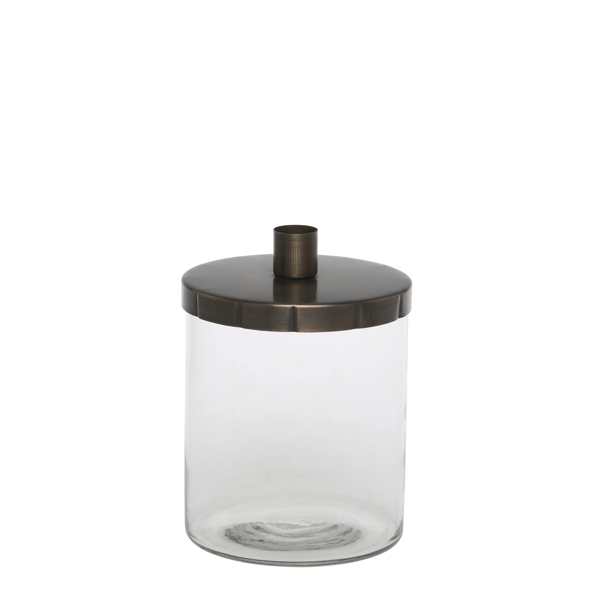 Jar for Candles with Antique Brass Lid