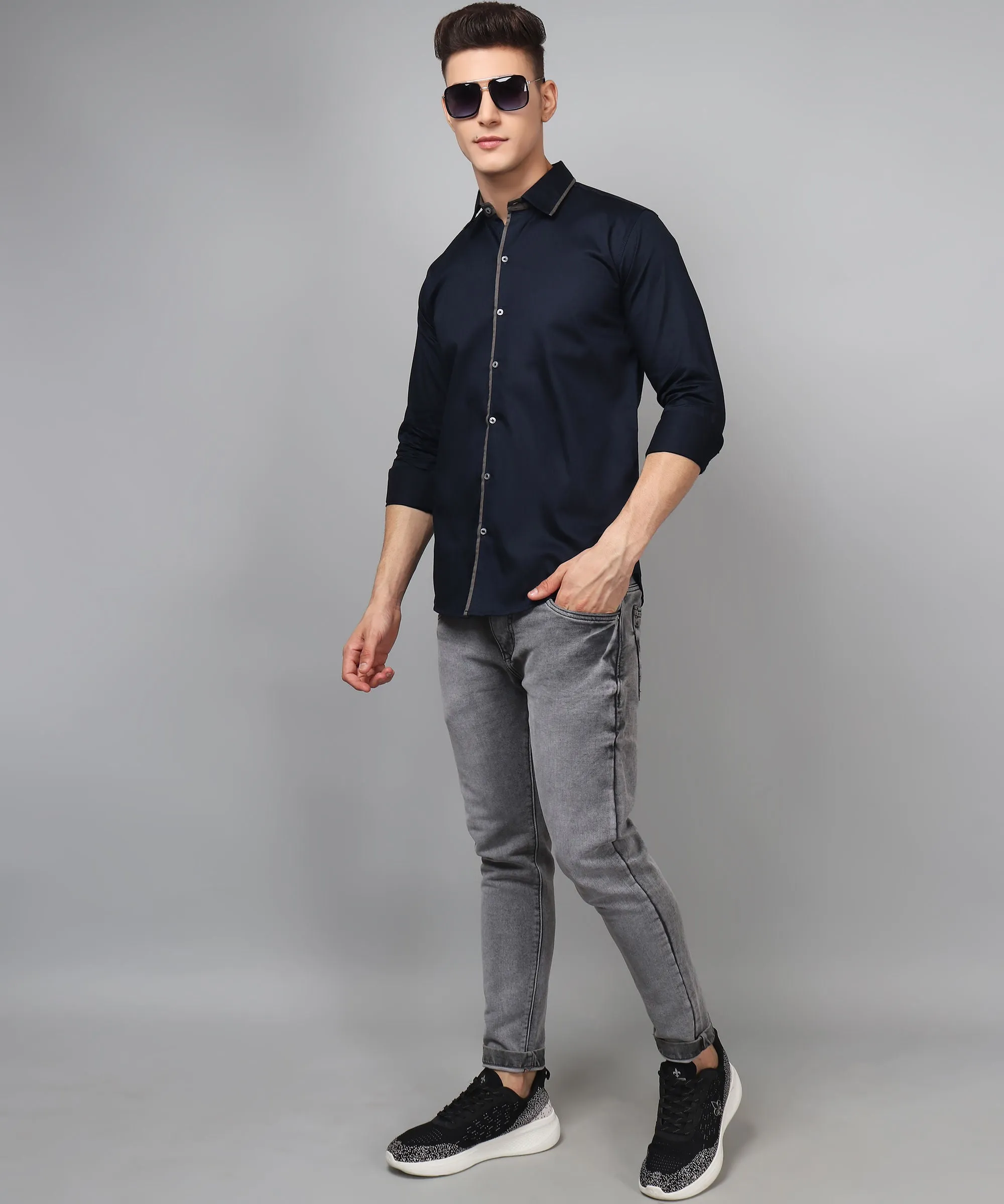 Luxe PartyWear Navy Shirt