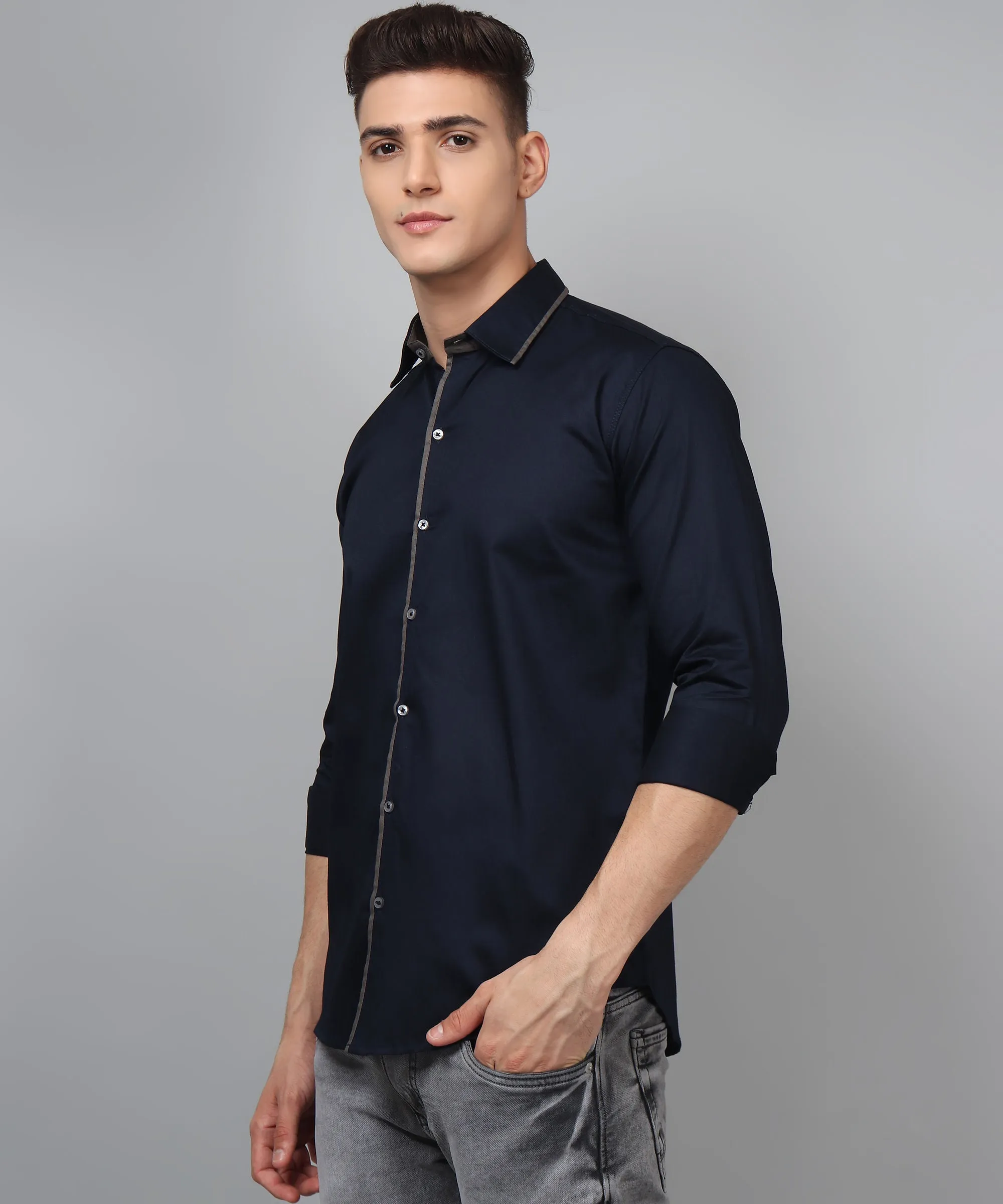 Luxe PartyWear Navy Shirt