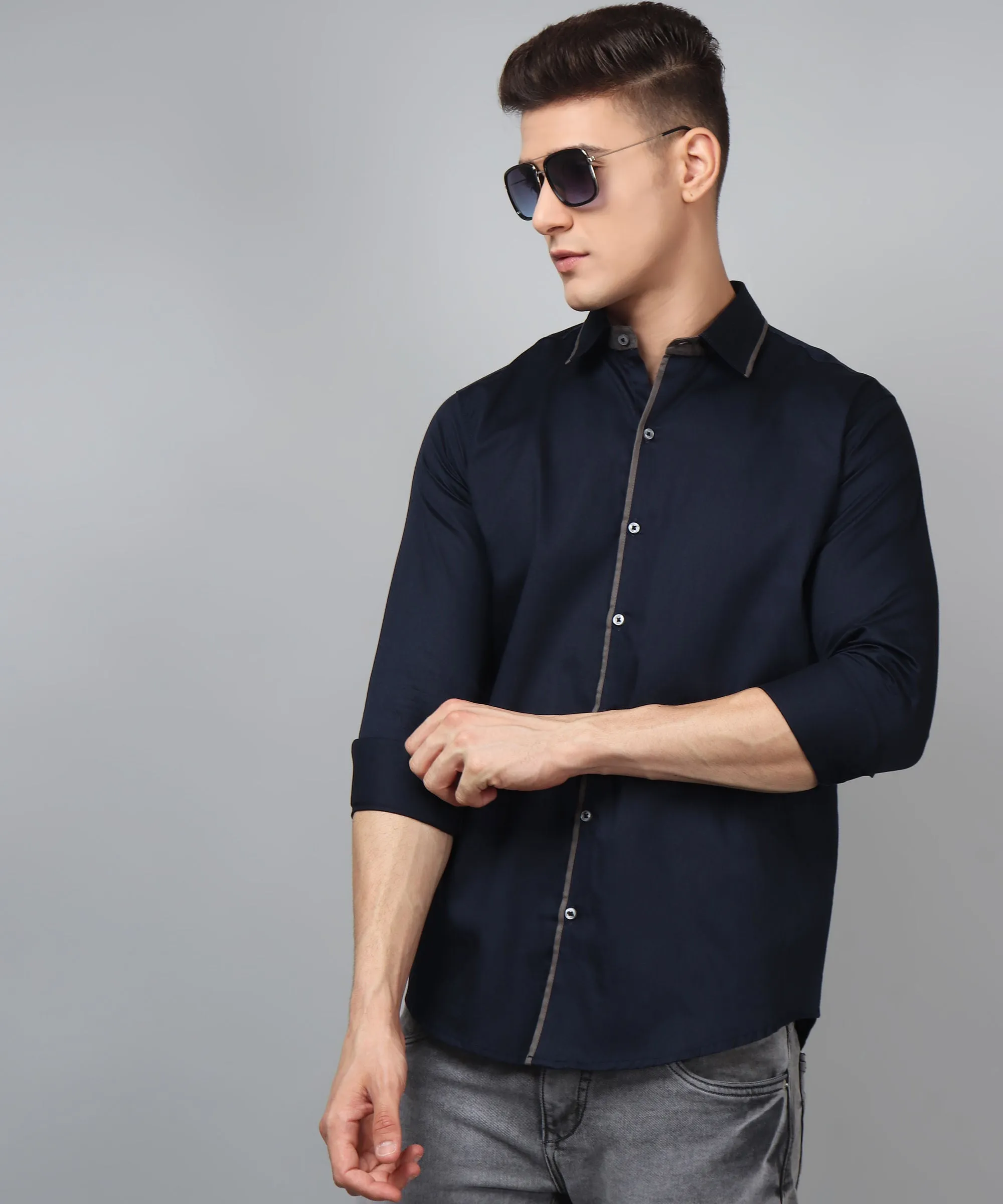 Luxe PartyWear Navy Shirt