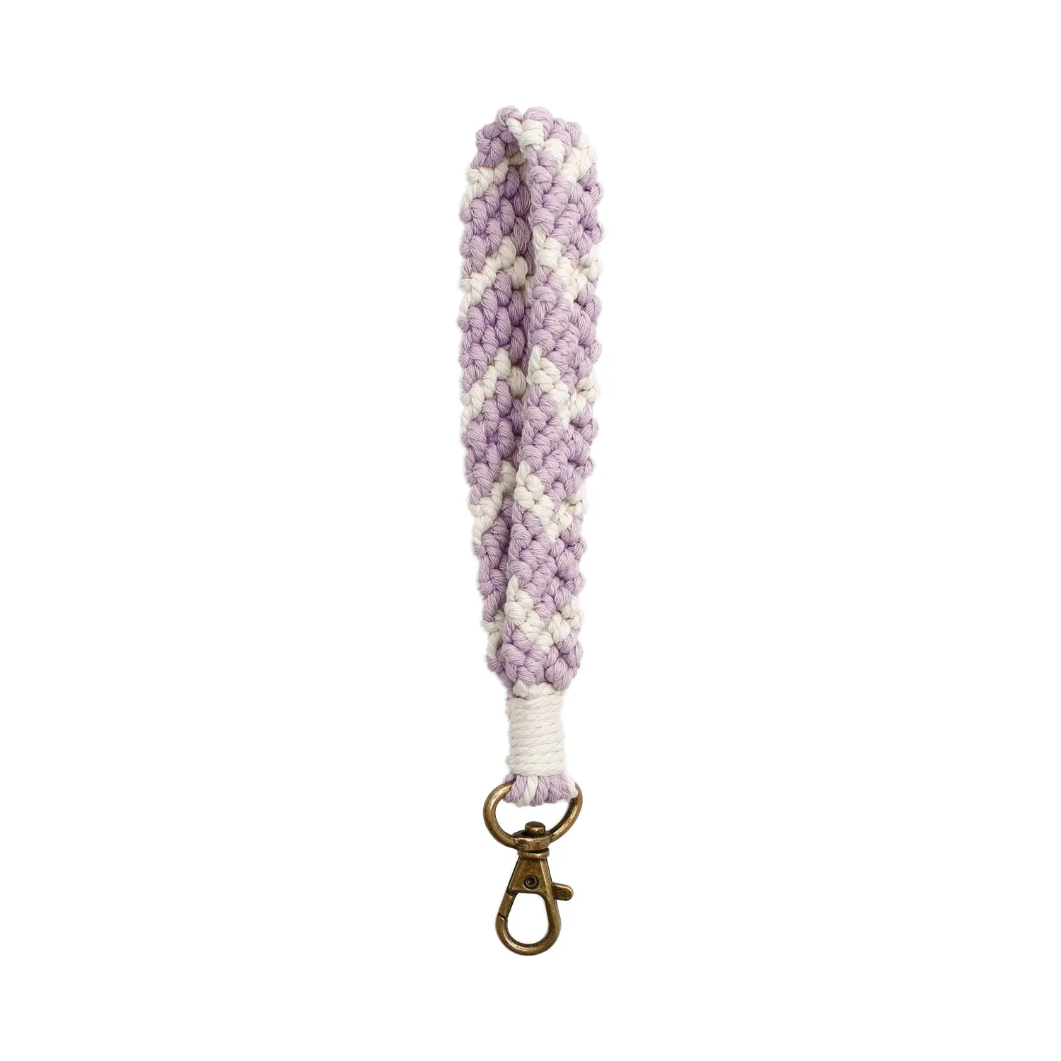 Macrame Flat Braided Chevron Wristlet Keychain