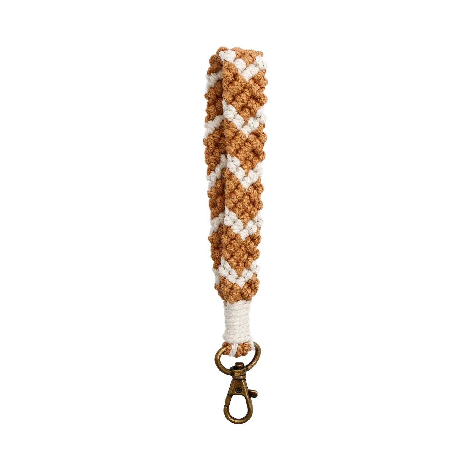 Macrame Flat Braided Chevron Wristlet Keychain