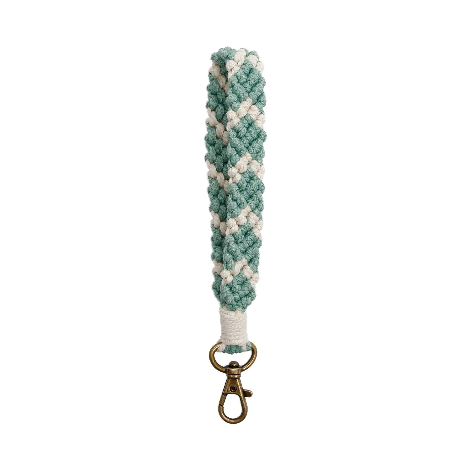 Macrame Flat Braided Chevron Wristlet Keychain