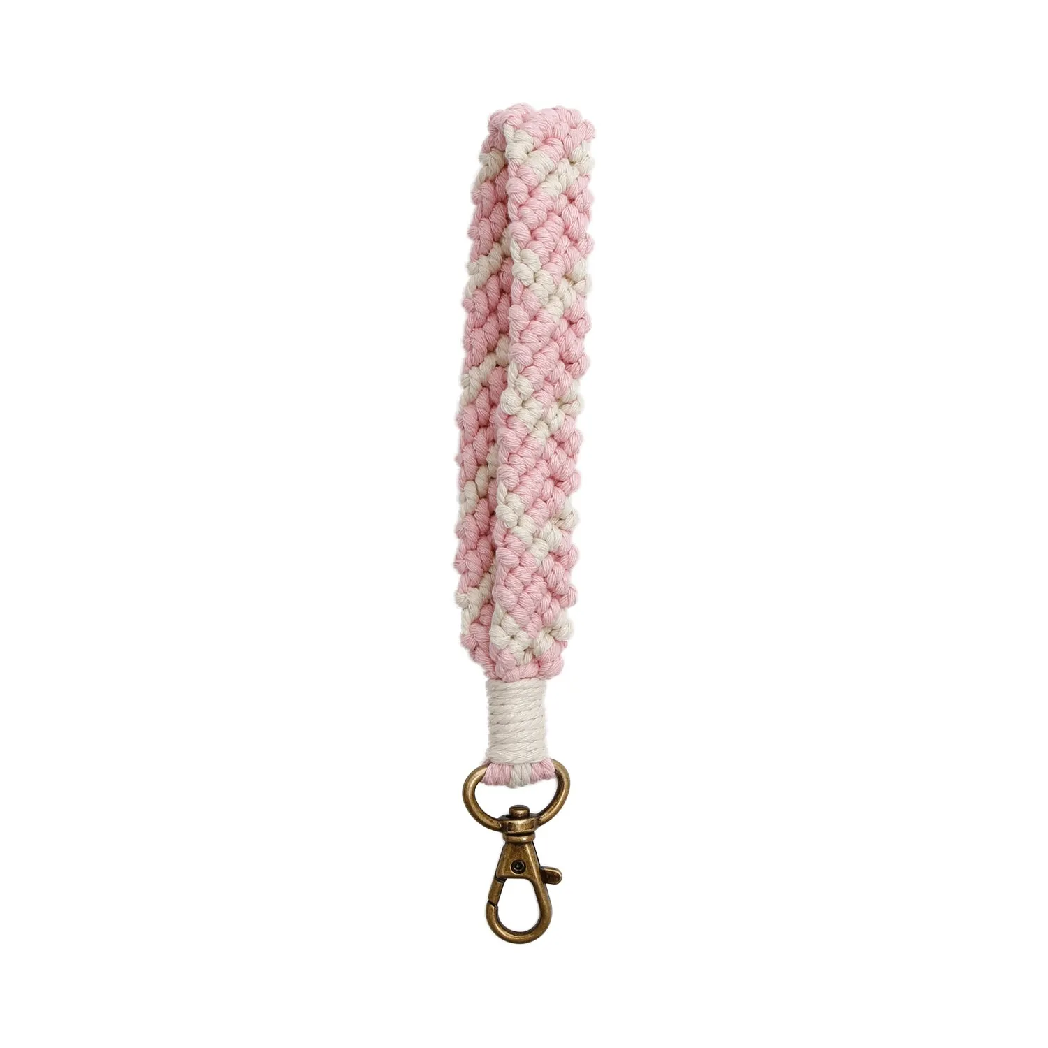 Macrame Flat Braided Chevron Wristlet Keychain